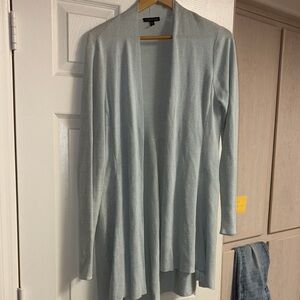 Eileen Fisher Light blue structured LARGE Open-Front Women's Cardigan Sweater